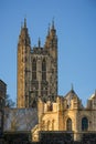 View of Canterbury cathedral with copy space in clear sky Royalty Free Stock Photo