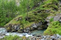 View of canyon known as Gouffre des Busserailles in Aosta valley near Breuil-Cervinia, Italy