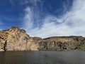 View of Canyon Lake and Rock Formations from a Steamboat in Arizona Royalty Free Stock Photo