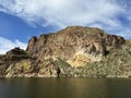 View of Canyon Lake and Rock Formations from a Steamboat in Arizona