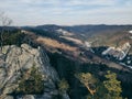 A view of a canyon a mountain Royalty Free Stock Photo