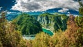 View of Canyon of Piva river and lake in Montenegro