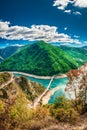View of Canyon of Piva river and lake in Montenegro