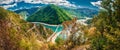 View of Canyon of Piva river and lake in Montenegro