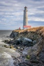 Cap-des-Rosiers Lighthouse, Gaspesie, Quebec, Canada Royalty Free Stock Photo