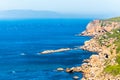 View from the Cap Spartel across the Strait of Gibraltar with Spain, Morocco Royalty Free Stock Photo