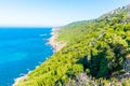 View from the Cap Spartel across the Strait of Gibraltar with Spain, Morocco Royalty Free Stock Photo