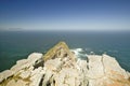 View of Cape Point, Cape of Good Hope, outside Cape Town, South Africa at the confluence of Indian Ocean on right and Atlantic Royalty Free Stock Photo