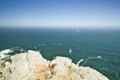 View of Cape Point, Cape of Good Hope, outside Cape Town, South Africa at the confluence of Indian Ocean on right and Atlantic Royalty Free Stock Photo