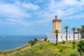 View of Cape Spartel lighthouse at the entrance of the strait of Gibraltar near Tangier Morocco Royalty Free Stock Photo