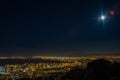 View of Cape Town and its harbour in summer from Table Mountain Royalty Free Stock Photo