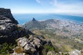 View on Cape Town and Signal Hill from the top of Table Mountain Royalty Free Stock Photo