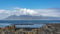 The view of Cape Town and Table Mountain from Robben Island Royalty Free Stock Photo