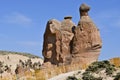 A view of Cappadocia rocks shaped by nature look like camel nea