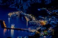 View from Hotel San Michele in Anacapri at dusk, Capri, Italy