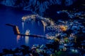 View from Hotel San Michele in Anacapri at dusk, Capri, Italy