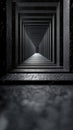 A long tunnel with a series of rectangular shadows and a light source at the far end Royalty Free Stock Photo