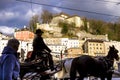 View of Capuchin Monastery in Salzburg from the street