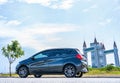 View of a car parked near the iconic drawbridge in Kuala Terengganu Royalty Free Stock Photo