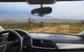 View from the Car to the Dirt Winding Road Royalty Free Stock Photo