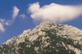 View of caraiman heroes cross monument in bucegi mountains