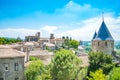 View of Carcassonne from the fortress - Languedoc, France Royalty Free Stock Photo