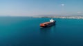 View of a cargo ship carrying a container for importing export goods to a client