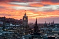 Cityscape of Edinburgh at sunset