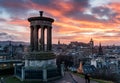 Carlton Hill in Edinburgh at sunset