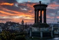 Carlton Hill in Edinburgh at sunset