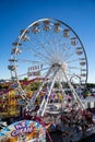 View of carnival rides at Canadian National Exhibition CNE. Royalty Free Stock Photo