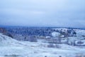 View of the Carpathian mountains covered with snow Royalty Free Stock Photo