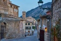 View At carrer del Calvari With Typical Old Houses And City Center PollenÃÂ§a, old village on the island Palma Mallorca, Spain Royalty Free Stock Photo