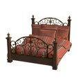 View of the carved wooden bed for two