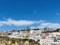 View of Carvoeiro fishing village with beautiful beach, Algarve