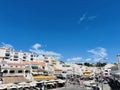 View of Carvoeiro fishing village with beautiful beach, Algarve