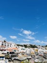 View of Carvoeiro fishing village with beautiful beach, Algarve