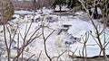 Cascade on the Shawinigan river in winter Royalty Free Stock Photo