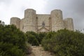 View of Castel del Monte, built in an octagonal shape by Frederick II in the 13th century in Apulia, Andria province, Apulia,