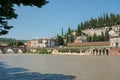 View of the Castel San Pietro, Adige river in Verona, Italy Royalty Free Stock Photo