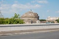 The view on Castel Sant Angelo, aka Saint Angel Castle in Rome, Italy Royalty Free Stock Photo