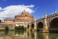 View of the Castel Sant`angelo or Mausoleum of Hadrian, Rome