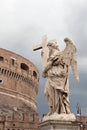 View of Castel Sant`Angelo and one of Bernini`s st Royalty Free Stock Photo