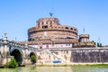 View of Castel Sant'Angelo from under the bridge , Rome, Italy Royalty Free Stock Photo