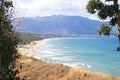 View of Castellammare del Golfo from Balestrate, Sicily, Italy Royalty Free Stock Photo