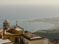 View from Castelmola Italy with the coast in the background Royalty Free Stock Photo