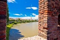 View from Castelvecchio Bridge on Adige river in Verona Royalty Free Stock Photo