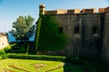 View of Castillo de Montjuic on mountain Montjuic in Barcelona, Spain Royalty Free Stock Photo