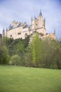 View of Castle Alcazar of Segovia in Castille and Leon, Spain Royalty Free Stock Photo