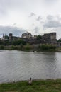 View of the castle of Angers in Loire valley France